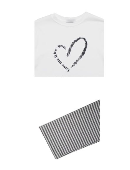 (Brushed) HEART LAYERED LONG-SLEEVE