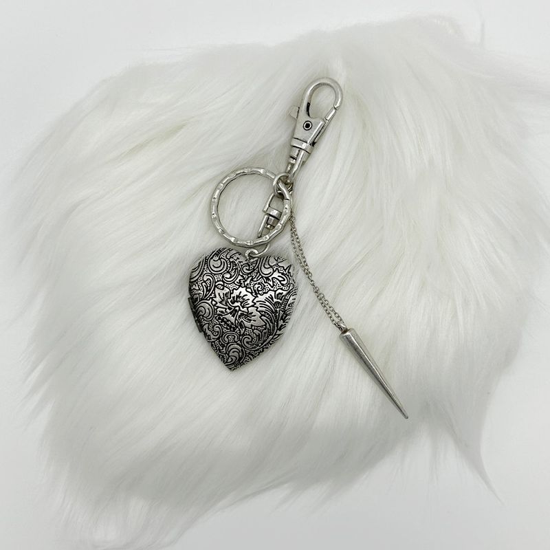 heart locket keyring