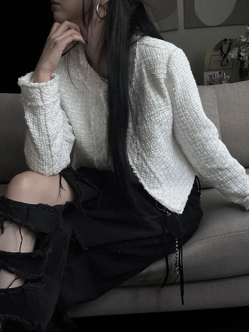 cropped tweed jacket (2color)