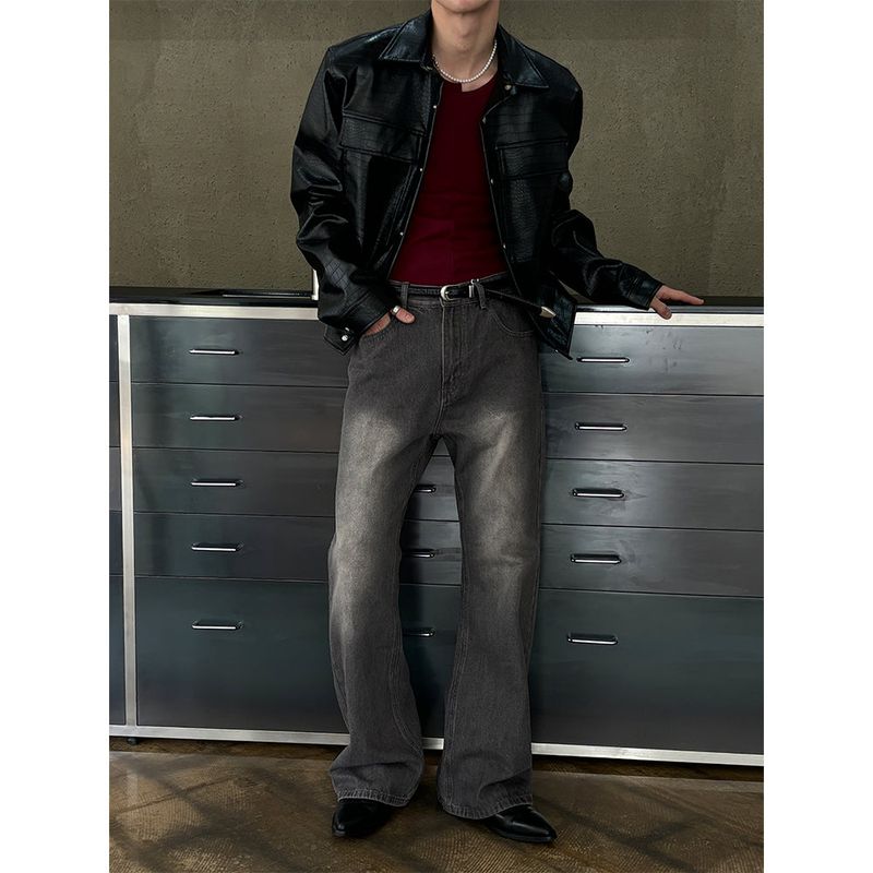 [S/S] Leather crop jacket