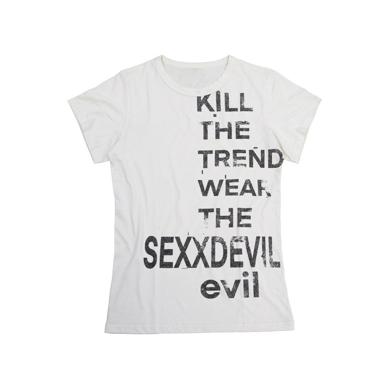 SEXXDEVIL（セックスデビル）の「SEXXDEVIL Kill the trend printed T-shirt（Tops）」