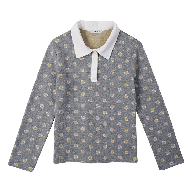 ブルームカラーＴシャツ / BLOOM COLLAR T-SHIRT_GREY