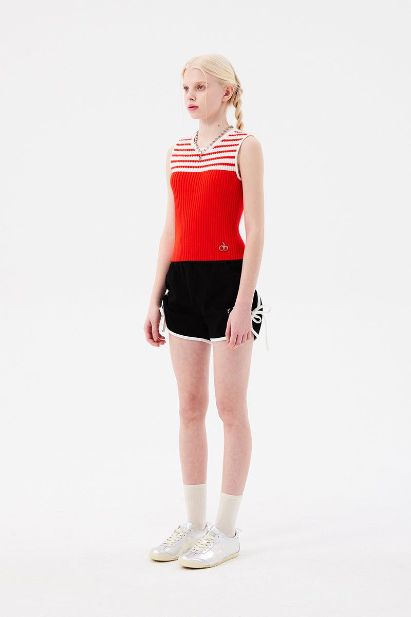 DOODLE CHERRY DOLPHIN PANTS [BLACK]