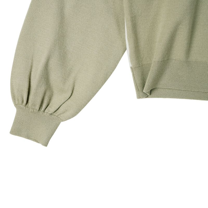 パフチェックニット / PUFF CHECK KNIT_OLIVE