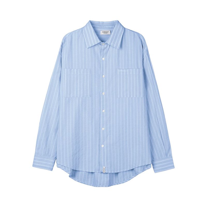 TWO POCKET STRIPE SHIRT (LIGHT BLUE)
