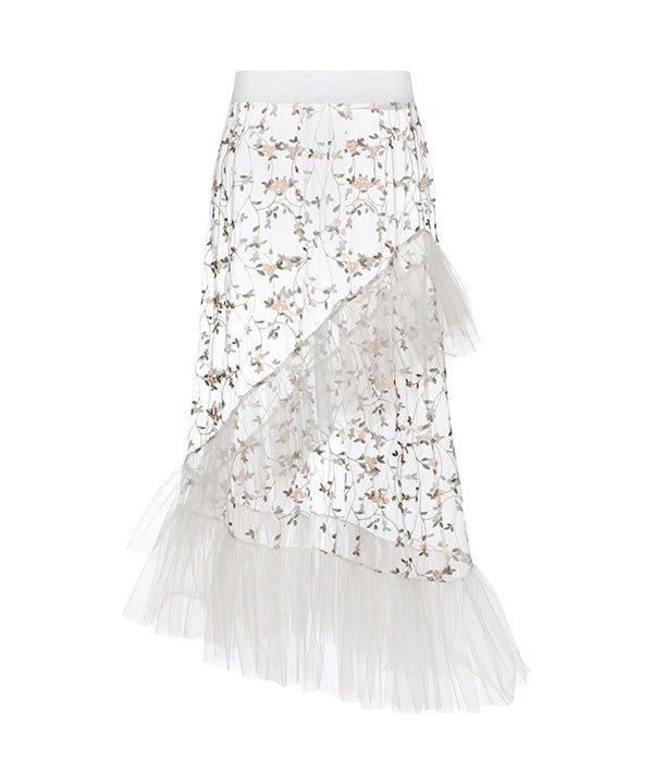 see-through flower skirt