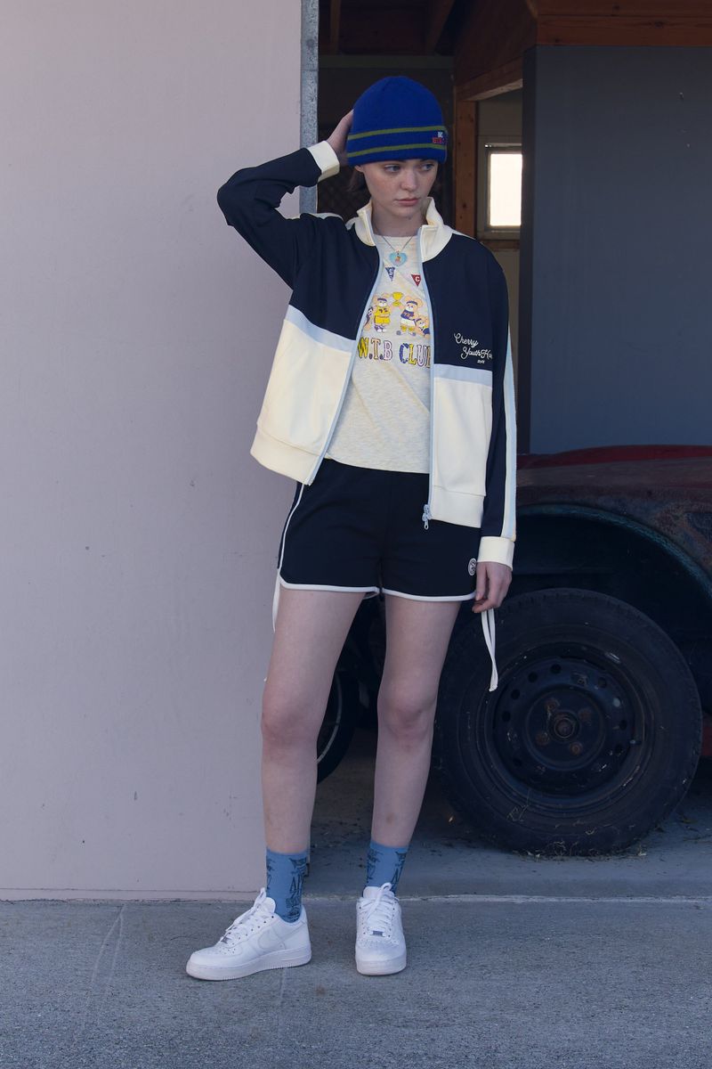 COLOR MIX TRACK JERSEY JACKET [IVORY]