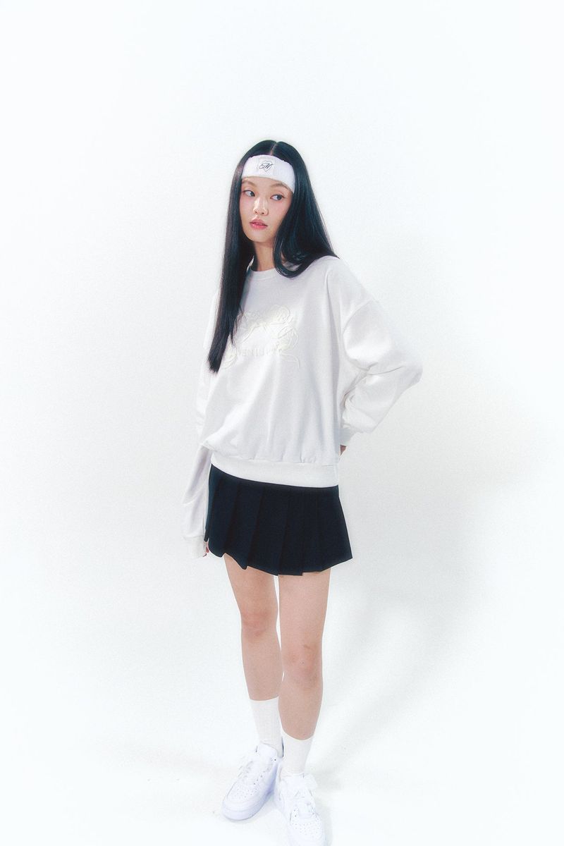 Point Ribbon Sweatshirt White