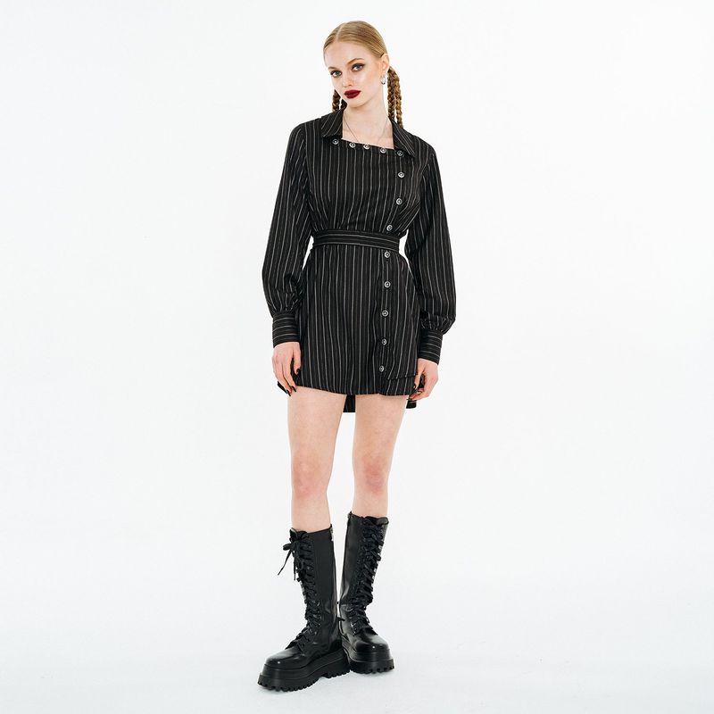 Square Neckline One-piece [School Stripe]