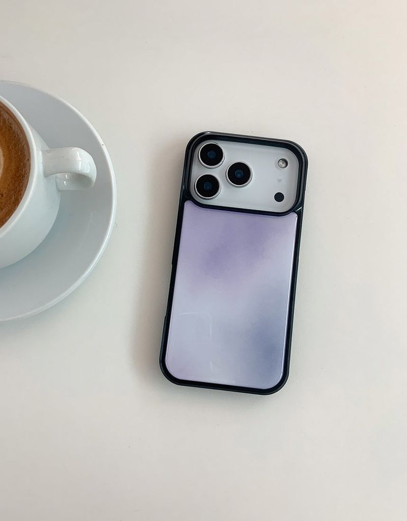 [MADE] ミスティラベンダー ブラック エポキシバンパー iPhoneケース