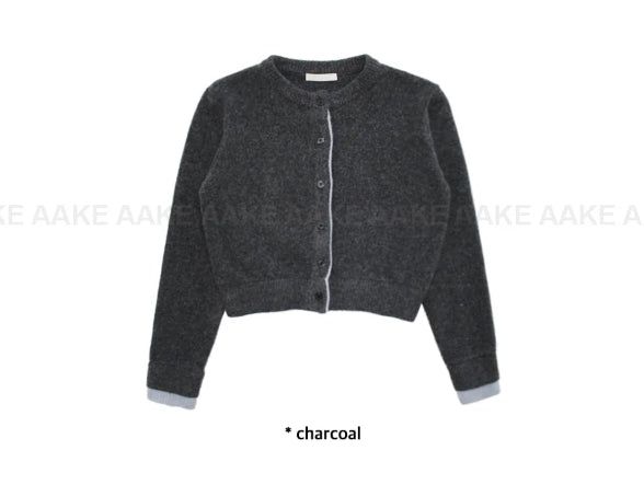 (WOOL) TWO-TONE LAYER CARDIGAN