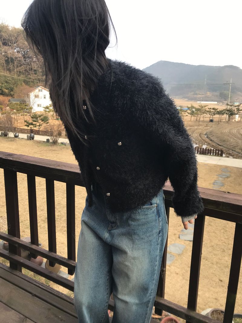 Furry round jacket