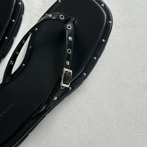 chaytin Studded Strap Thong Sandals