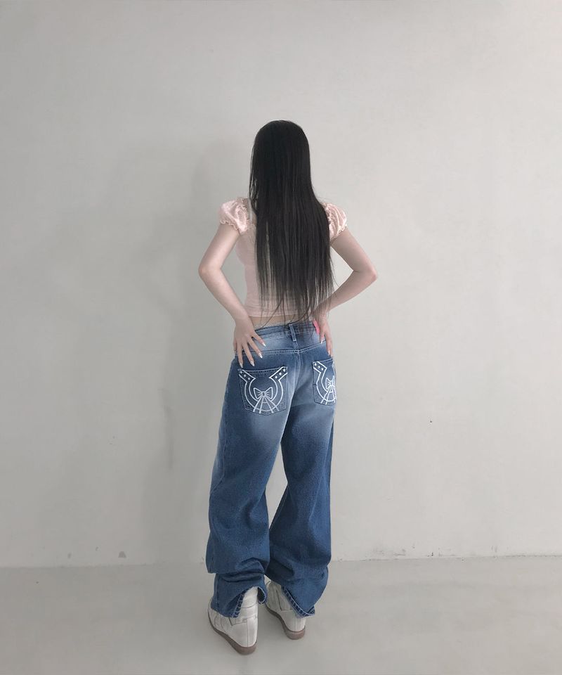 ポニーリボンデニムパンツ