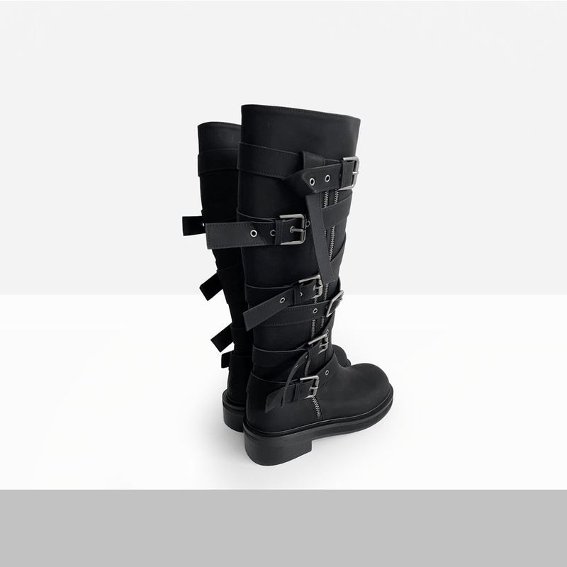 micello buckle long boots