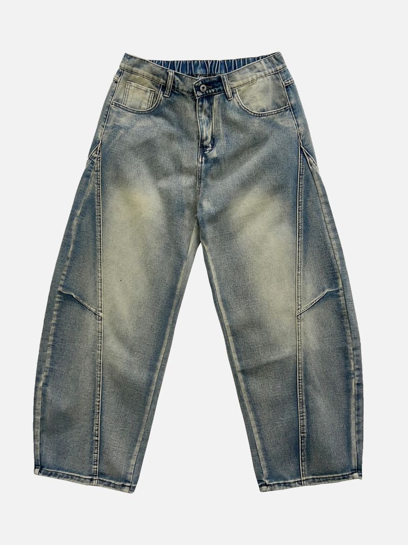 Ete Diagonal Curve Denim Pants 2C