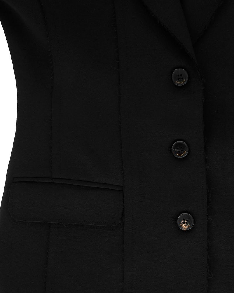 Raw Edge Slim Jacket _ Black