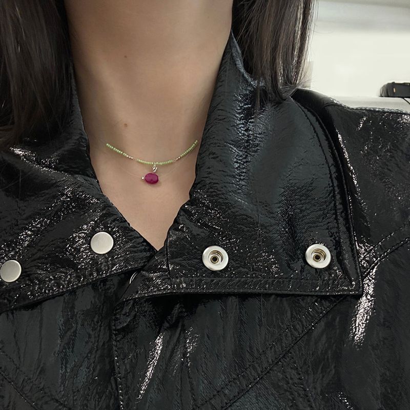 Nude Gemstone Necklace (5color)