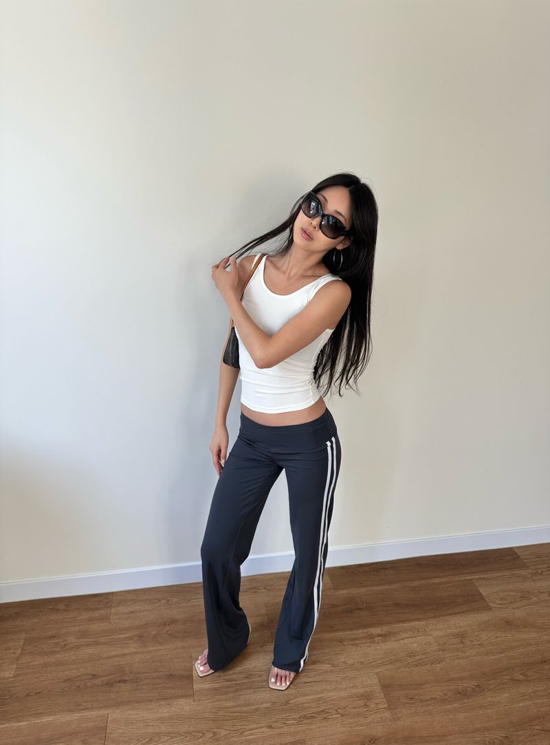 low rise track pants