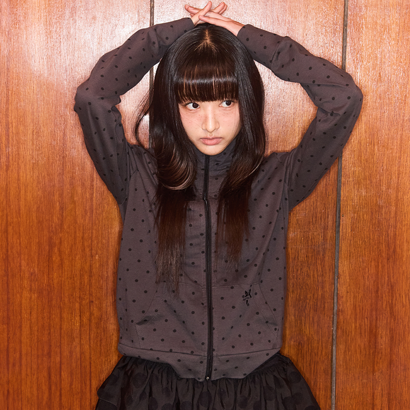 DOT SYMBOL ZIP UP - CHARCOAL