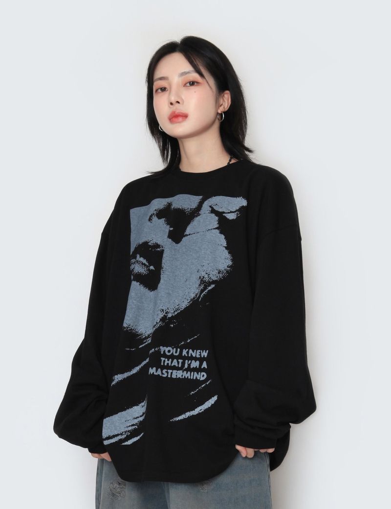 nutellike(ヌテールライク)の「フェイスオーバー長袖Tシャツ(トップス)」