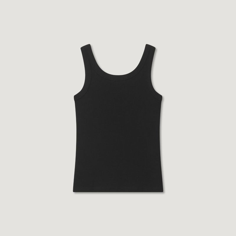 Ribbed Jersey Lettering Sleeveless T-shirt