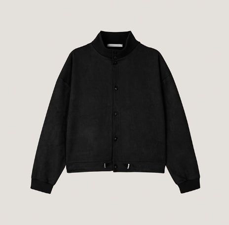 Sven Suede High-Neck Cardigan