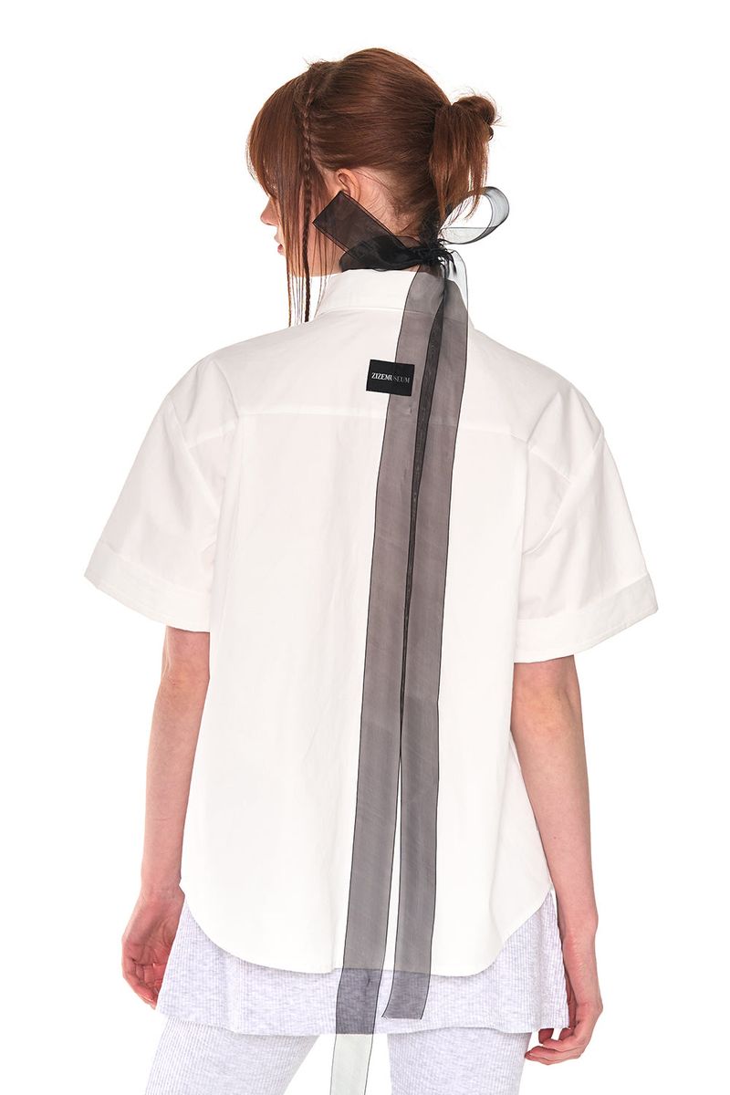 HALF COTTON OVERFIT SHIRTS (WHITE)