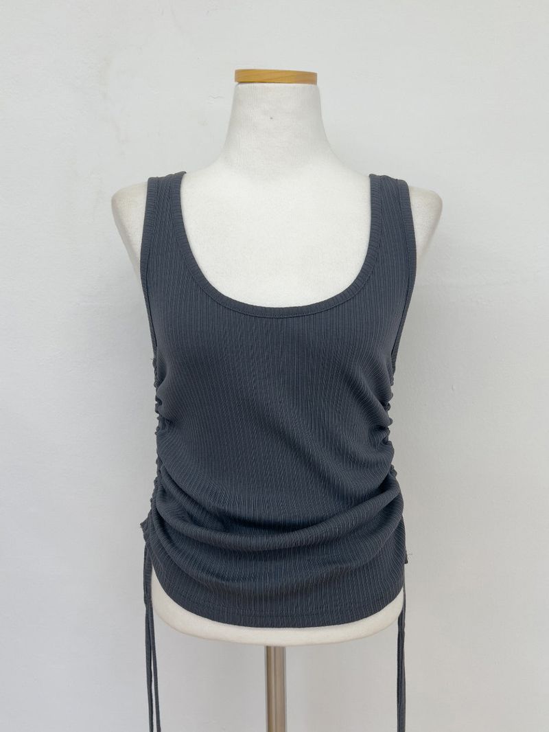 String U-Neck Sleeveless Top