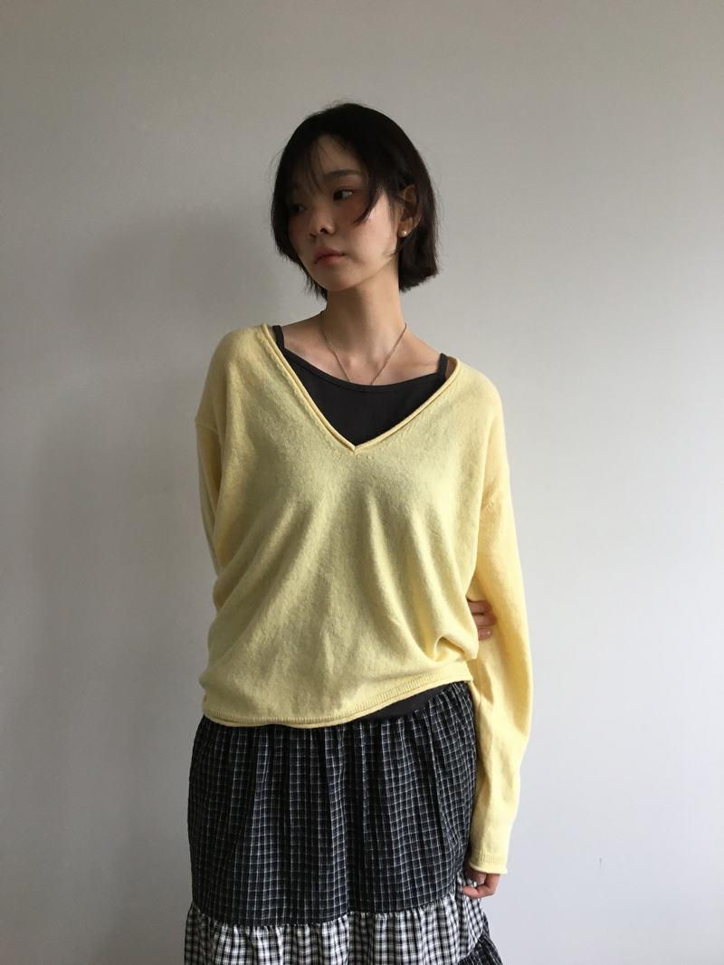 Luro V-neck knit (8color)