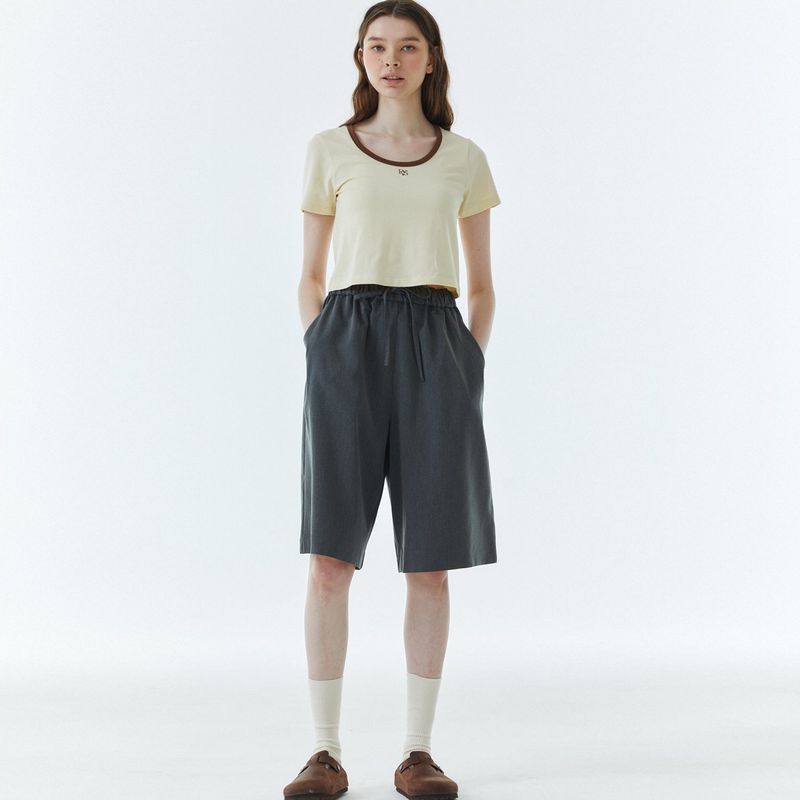 RVS Ringer Cropped T-Shirt Yellow