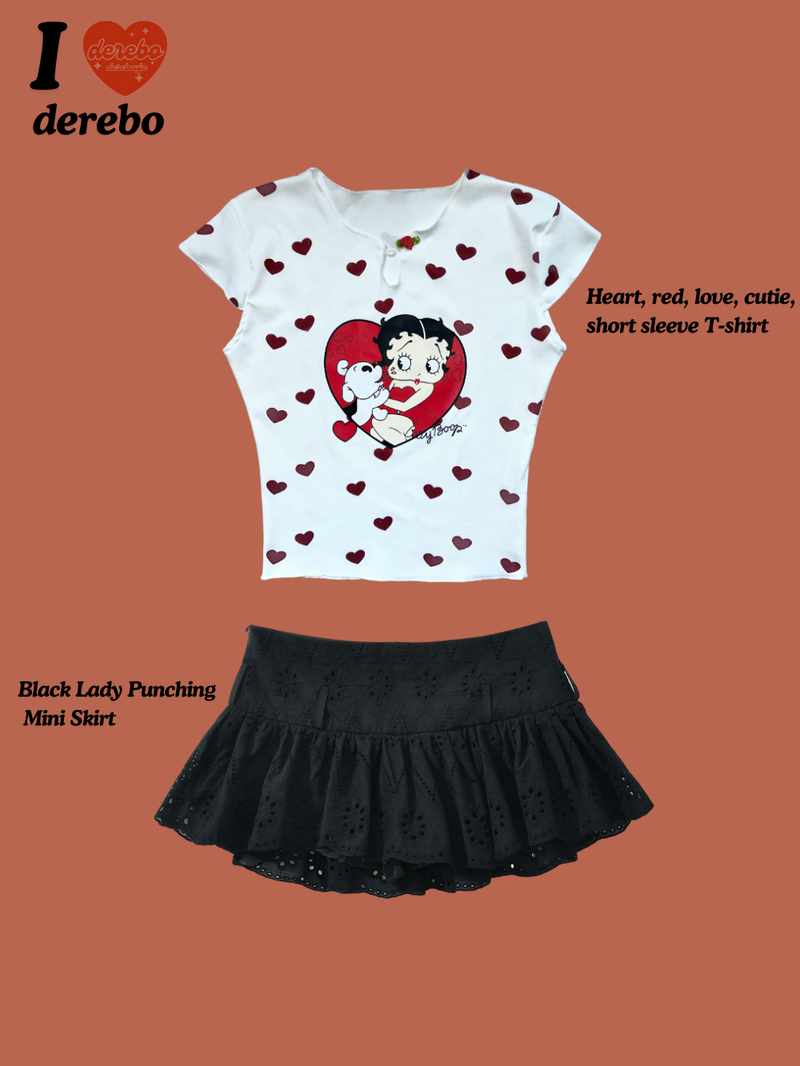 Black Lady Punching Mini Skirt