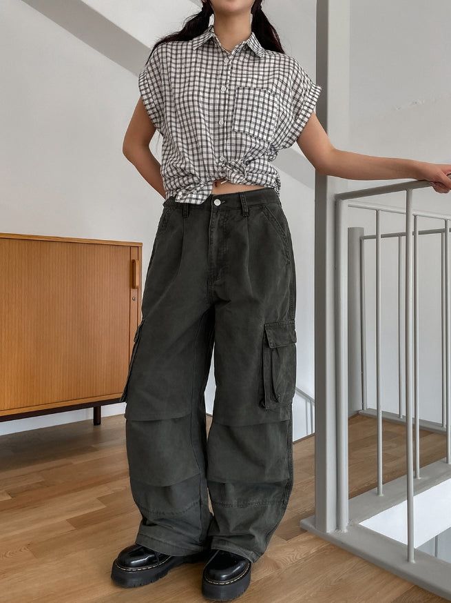 Theo Washed Double Pocket Cargo Pants
