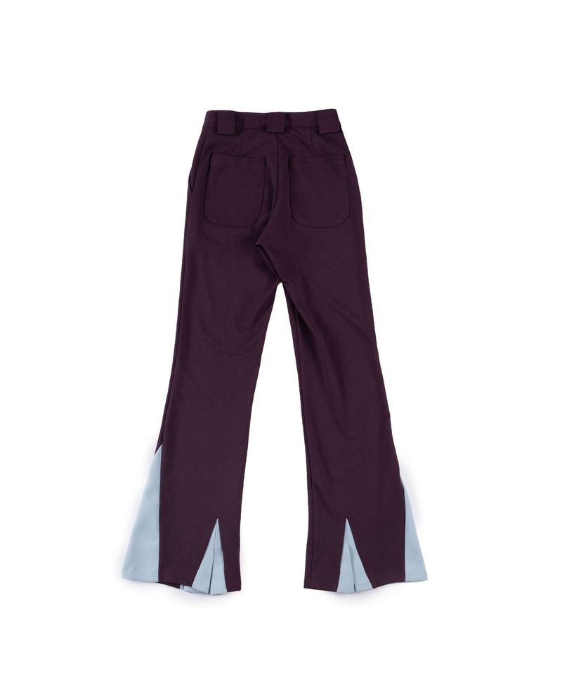 BOOTS CUT SLACK JEANS BURGUNDY/MINT