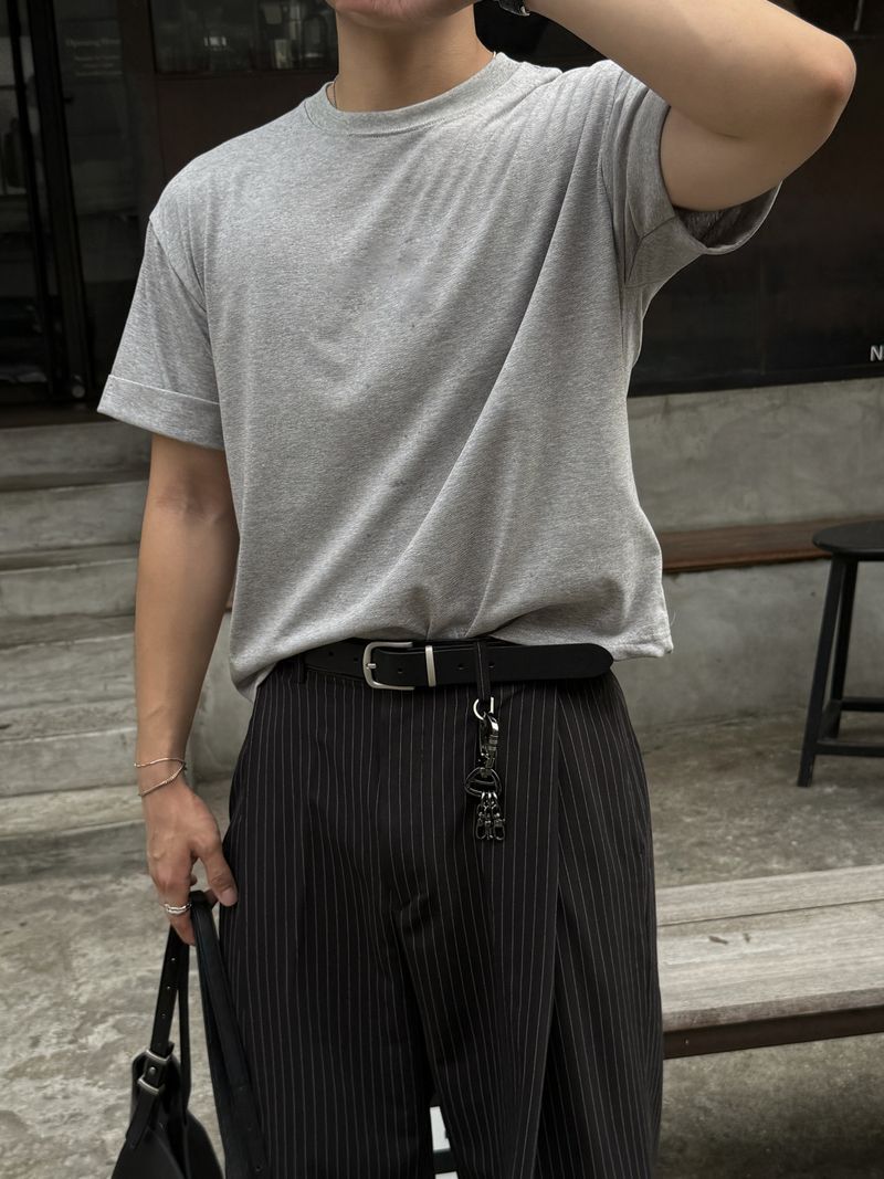Laurent keyring stripe bermuda pants