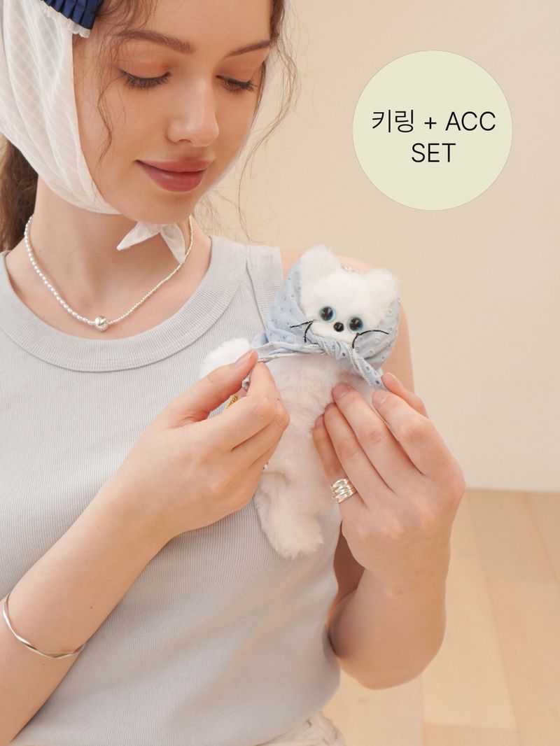 Cosymosy（コジモジ）の「[SET] Cosymosy スーパースター ホワイトキャット キーリング（トイ/キーホルダー）」