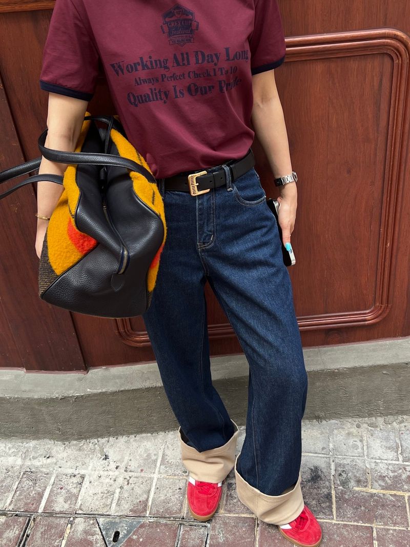 TURN-UP DENIM PANTS code 23002
