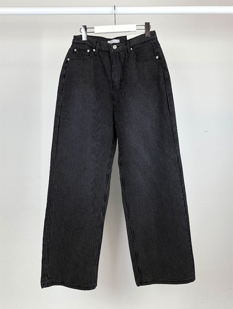 STRIPE BLACK JEANS