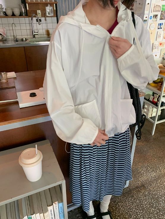 Ryujini striped long skirt