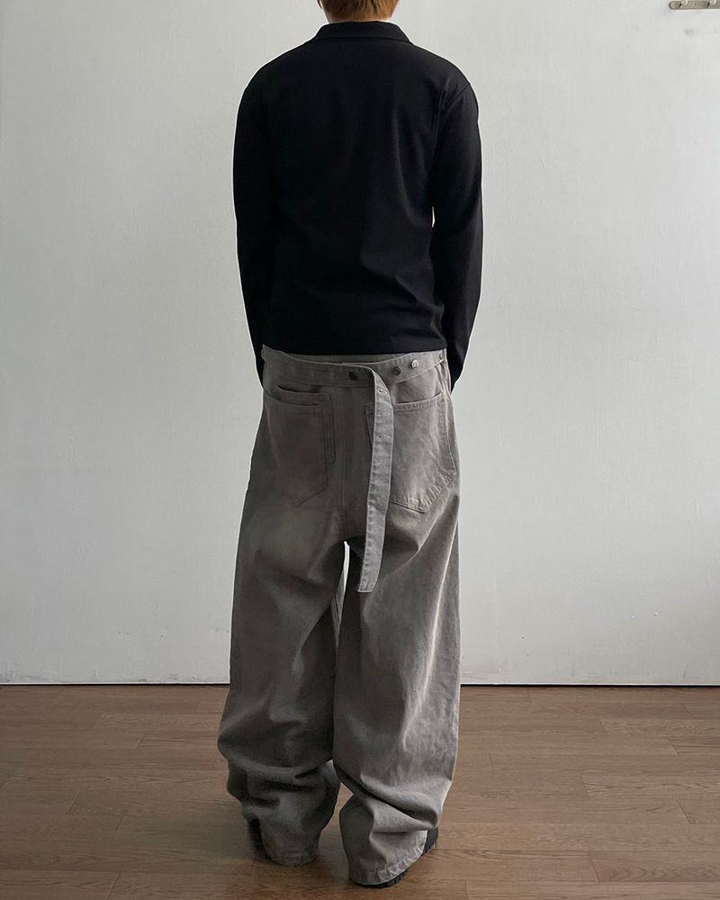 Step Belt Denim Pants