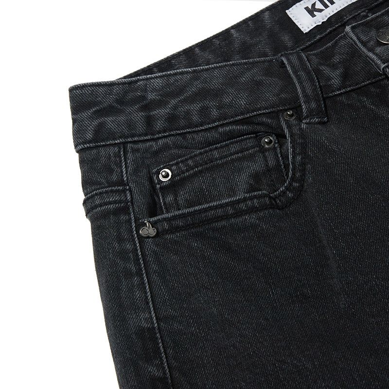 CHERRY BOOTS CUT DENIM PANTS [CHARCOAL]