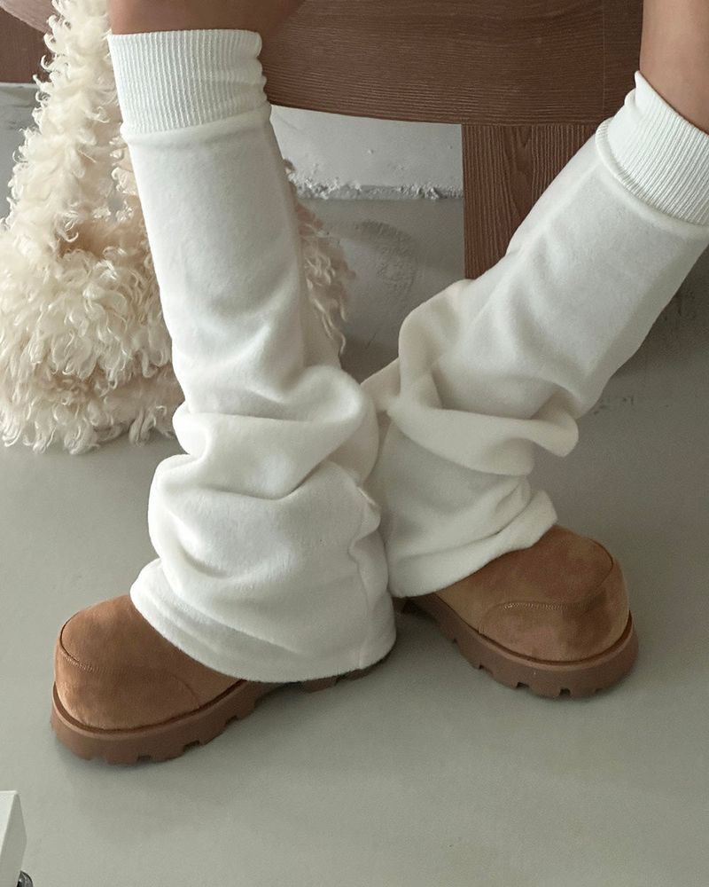 Wool napping slim bootcut leg warmer