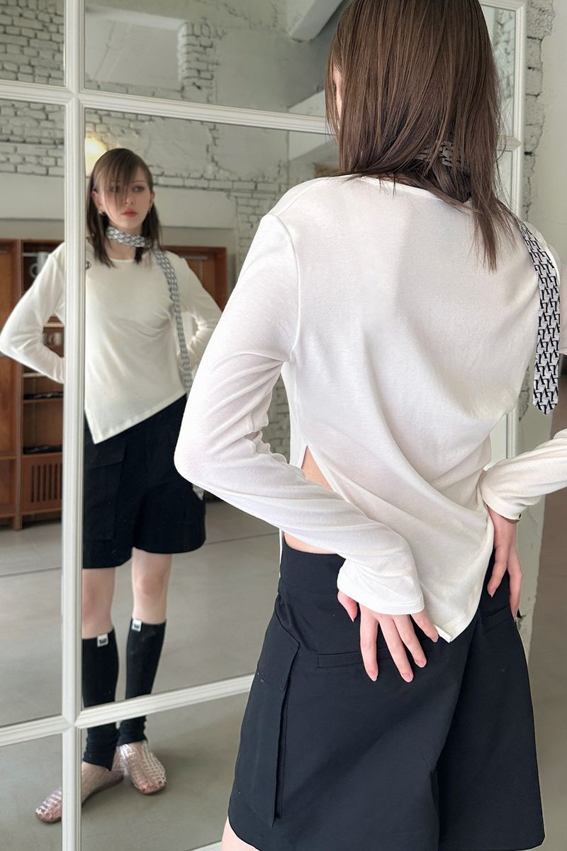 RETRO TENCEL UNBALANCED TOP_2COLORS