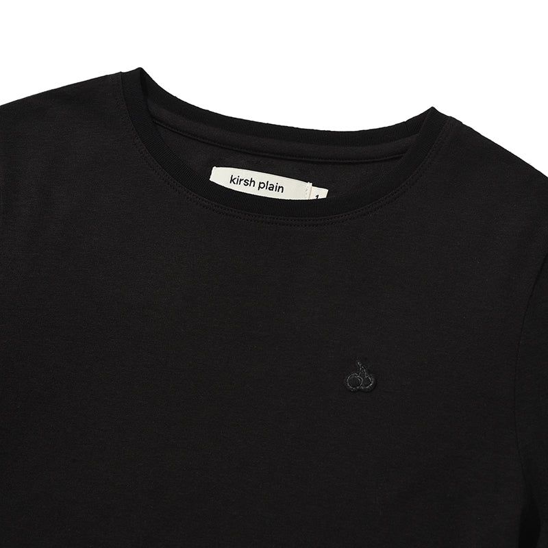 KIRSH PLAIN ROUND FITTED T-SHIRT [BLACK]