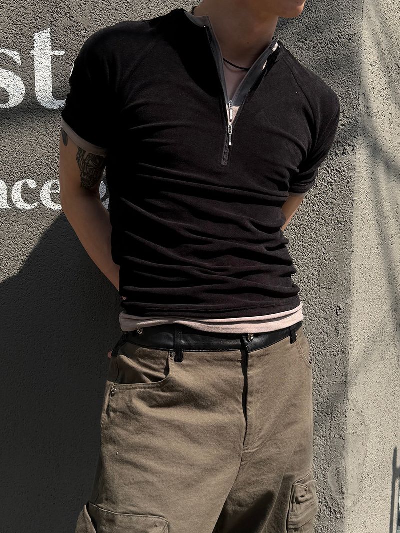 LAURANT(ロラン)の「Velvet raglan slim half zip up(5color)(Tops)」