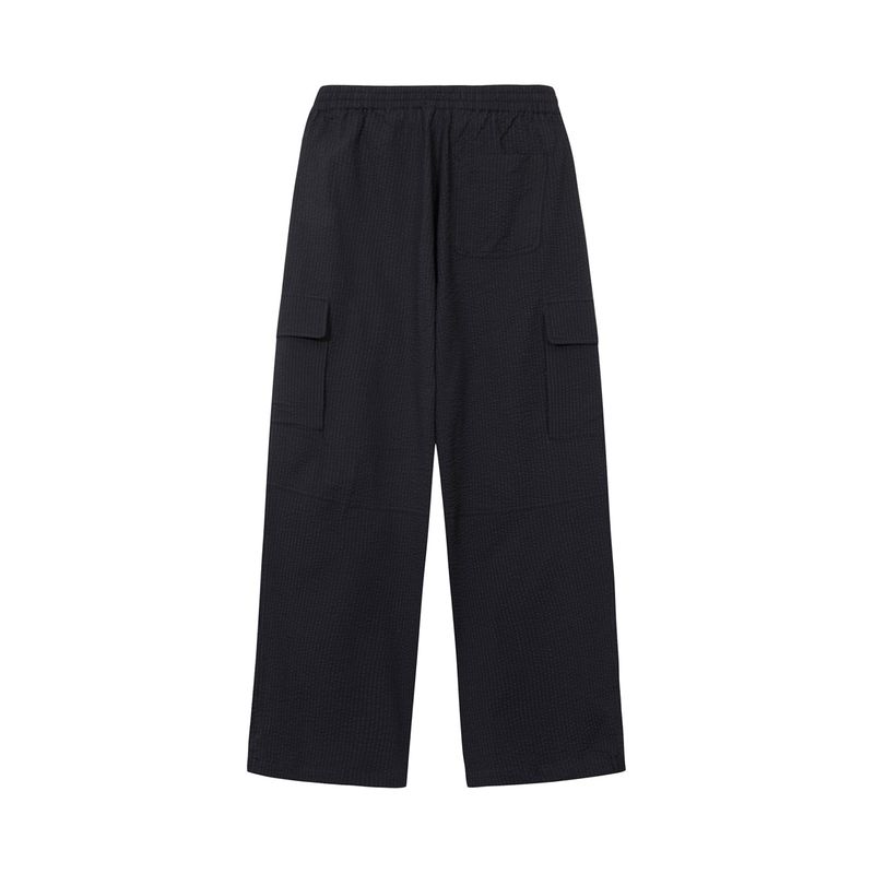 [ULKIN] Seersucker Cargo Parachute Pants_Charcoal