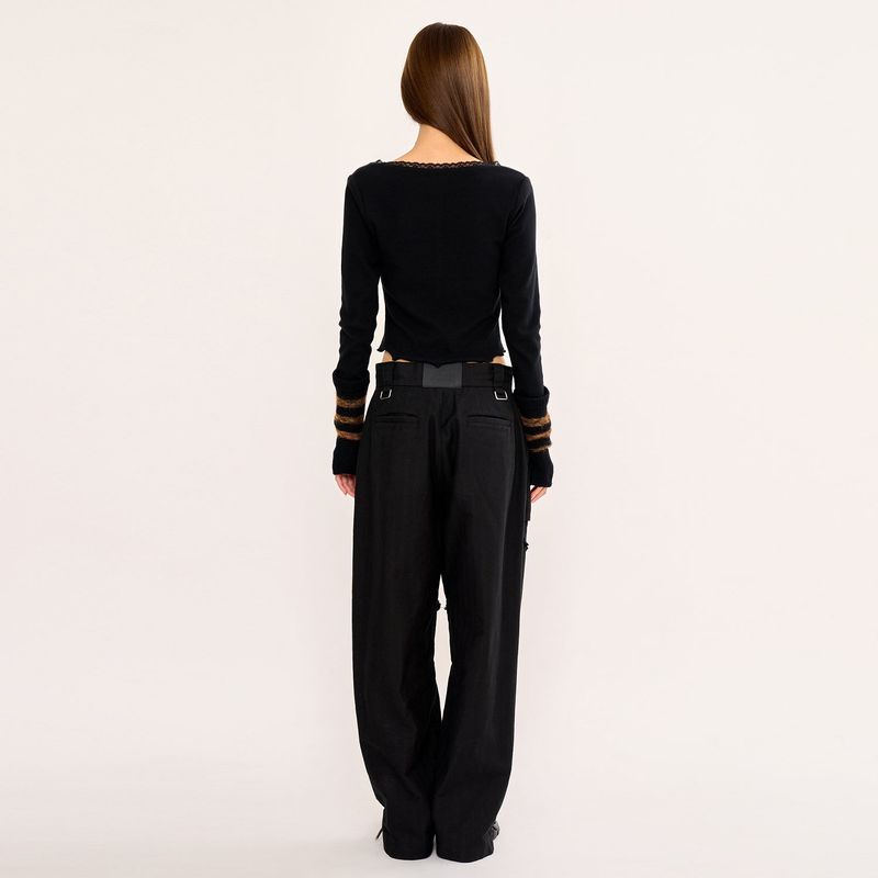 Layered Pocket Pant - Black