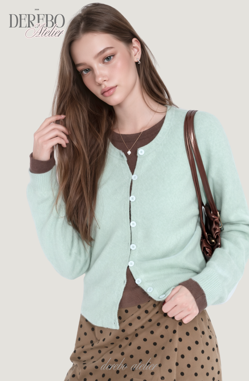 Mint Brown Layered Cardigan