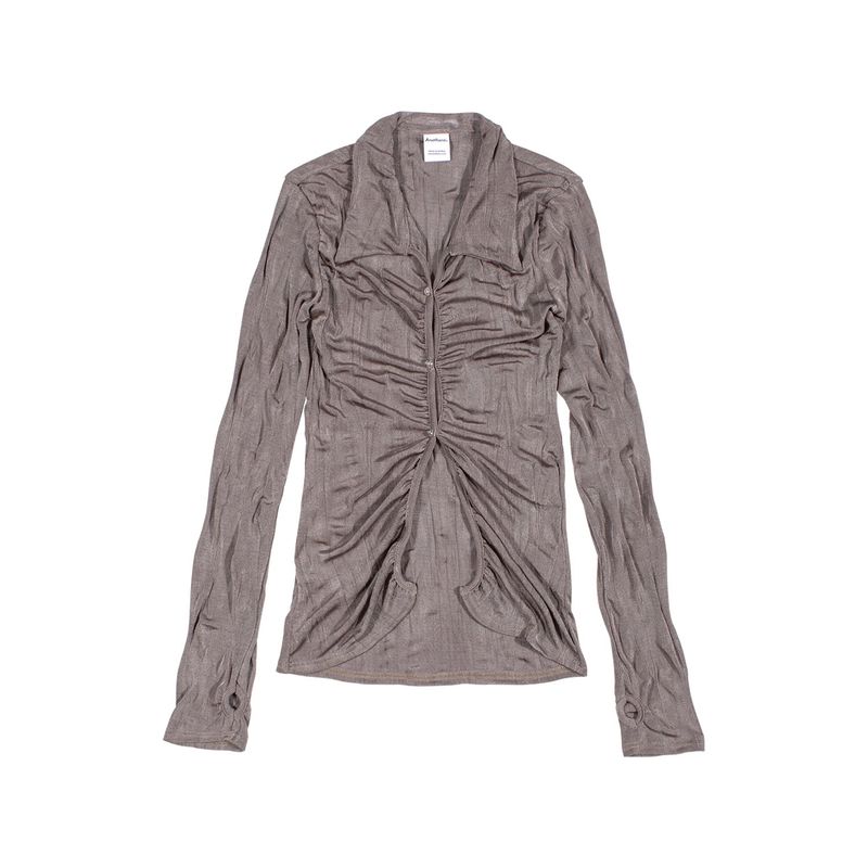 ANOTHERA(アナザーエー)の「SPANDEX SLIM SHIRT (Dark Beige)(Tops)」