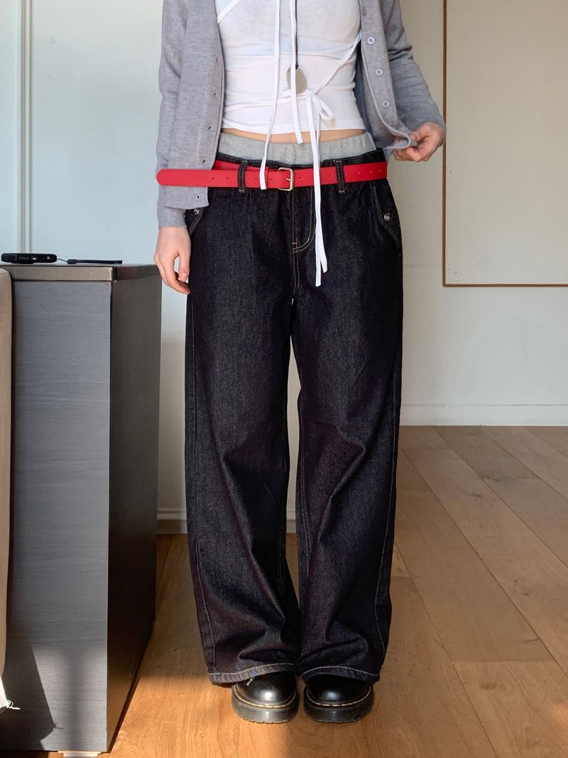 Atlas Non-fade Raw Denim Wide Pants